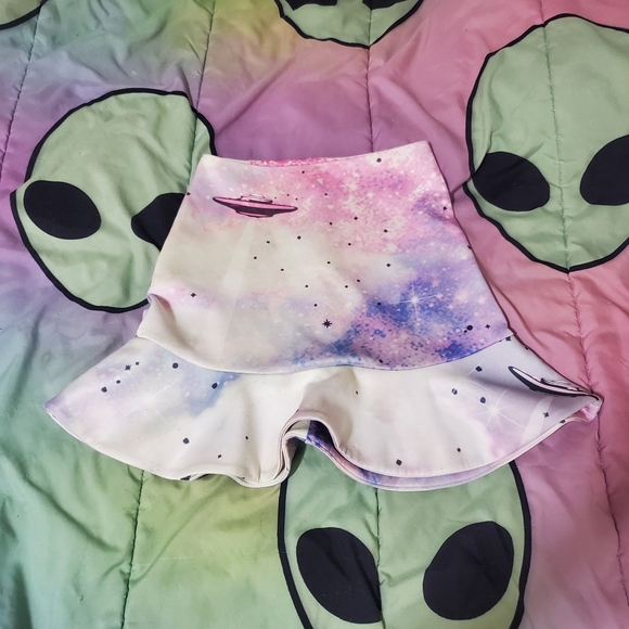 Wildfox Couture Space Cadet pop art TOP & SKIRT set UFO - Picture 10 of 14